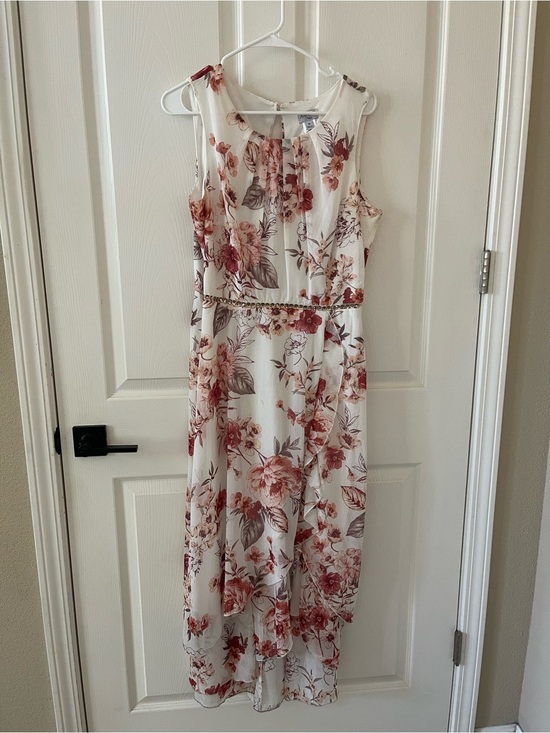 Dresses & Skirts - ALEXA B Floral Sleeveless Midi Dress in Cream and Dusty Rose